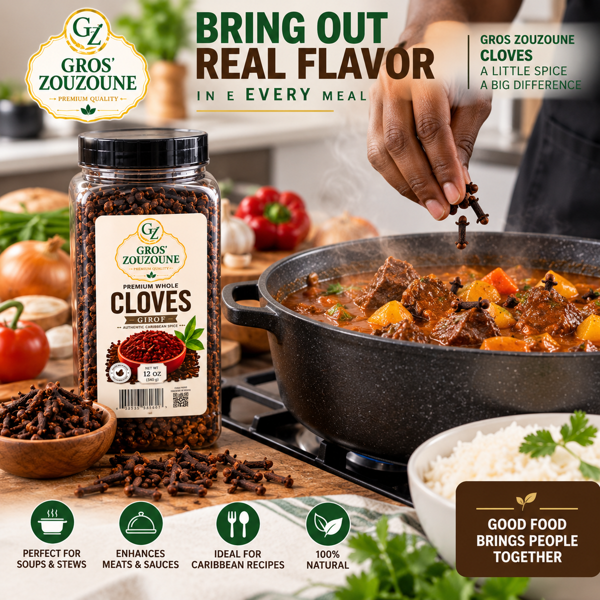 GROS ZOUZOUNE™ – Premium Whole Cloves 12 oz