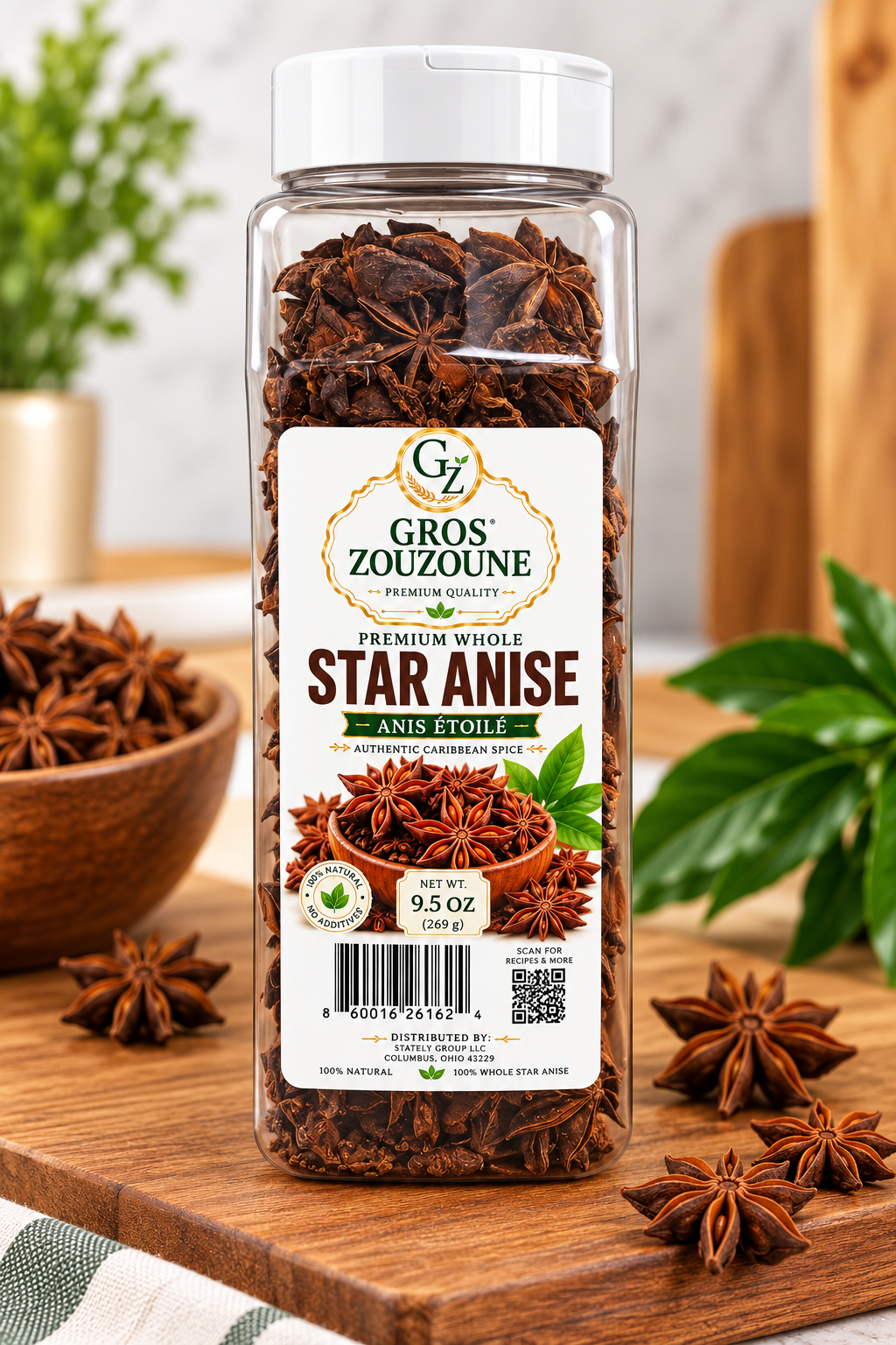GROS ZOUZOUNE™ Premium Whole Star Anise – 9.5 OZ (269 g)